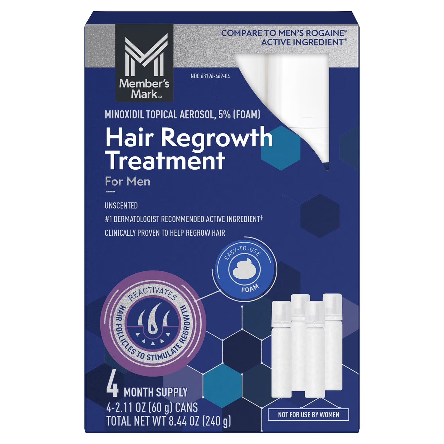 Member's Mark Minoxidil 5% Foam, 8.44 oz. - 4 Months EXPIRES APRIL 2026 DISCOUNT APPLIED
