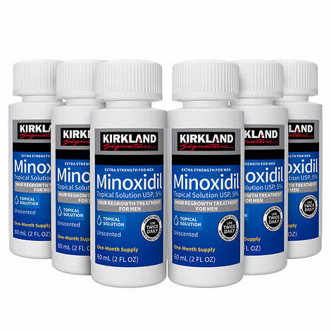 Kirkland Signature Hair Regrowth Treatment Extra Strength for Men, 5% Minoxidil Topical Solution, 2 fl. oz, 12-pack