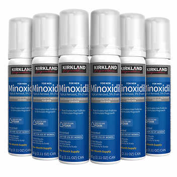 Kirkland Signature Hair Regrowth Treatment 5% Minoxidil Foam for Men, 2.13 fl. oz, 6-pack