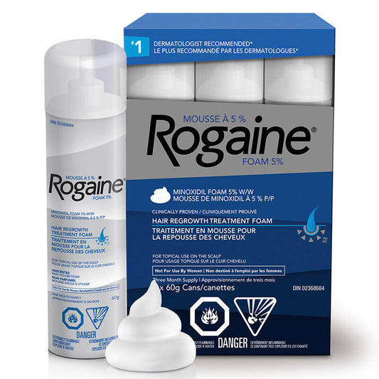Rogaine® Hair Growth Treatment 5% Minoxidil Foam - 60g, 3-pack