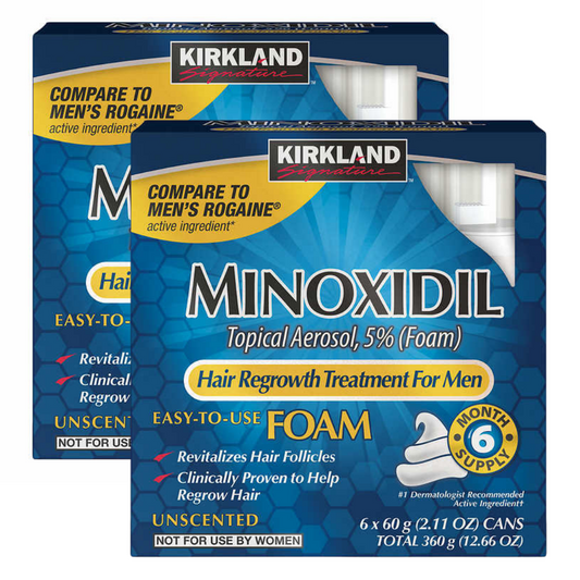 Kirkland Signature Hair Regrowth Treatment 5% Minoxidil Foam for Men, 2.13 fl. oz, 12-pack